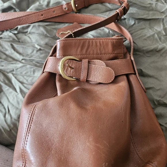 VTG COACH Brown Leather Crossbody Bucket Bag - Picture 6 of 7